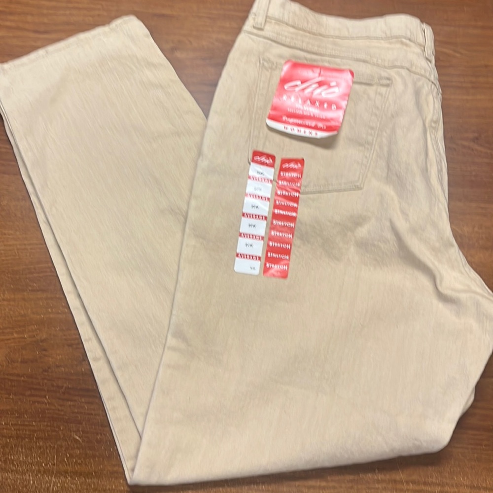 Women’s Chic Tan stretch Jeans.  NWT